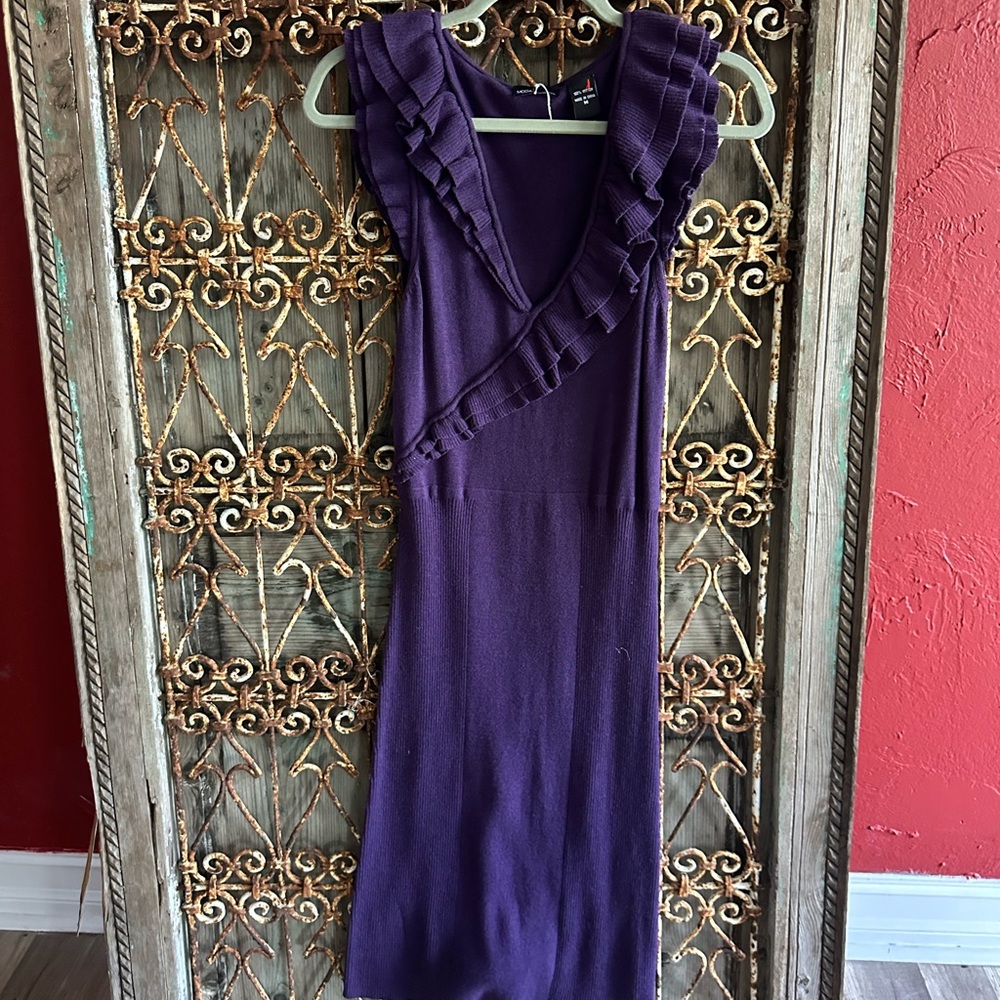 Elegant Purple Ruffled Dress